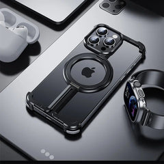 iPhone Series  Edgeless Metal Magnetic Holder Phone Case